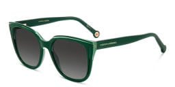Shop Carolina Herrera Round Sunglasses in Green online.