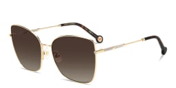 Shop Carolina Herrera Crystal Oversized Butterfly Sunglasses in Rose Gold online.