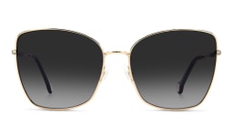 Shop Carolina Herrera Cat-Eye Sunglasses in Rose Gold/Dark Grey online.