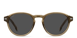 Shop Hugo Boss Logo Round Sunglasses in Brown online.
