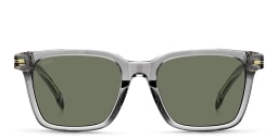 Shop Hugo Boss Logo Signature Rectangle Sunglasses in Grey/Grey online.