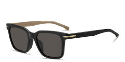 Shop Hugo Boss Logo Signature Rectangle Sunglasses in Black online.