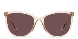 Shop Polaroid Logo Lettering Cat-Eye Sunglasses in Transparent Nude online.