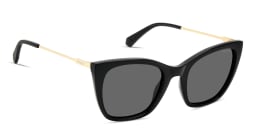 Shop Polaroid Engraved Logo Cat-Eye Sunglasses in Black online.