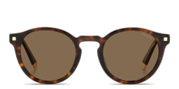 Shop Polaroid Logo Lettering Round Sunglasses in Havana/Bronze online.