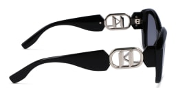 Shop KARL LAGERFELD Rectangle Sunglasses in Black online.