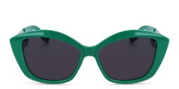 Shop KARL LAGERFELD Rectangle Sunglasses in Green/Grey online.