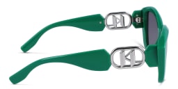 Shop KARL LAGERFELD Rectangle Sunglasses in Green online.