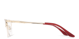 Shop TRICE Half-Rim Rectangle Eyeglasses in Burgundy online.