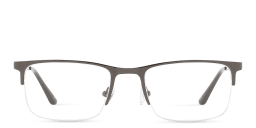 Shop TRICE Half-Rim Rectangle Eyeglasses in Gunmetal online.