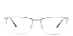 Shop TRICE Half-Rim Rectangle Eyeglasses in Silver online.