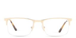 Shop TRICE Half-Rim Rectangle Eyeglasses in Gold online.