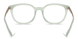 Shop Armani Exchange Logo-Engraved Cat-Eye Eyeglasses in Light Blue online.