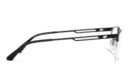 Shop Emporio Armani Wide Half-Rim Pillow Eyeglasses in Matte Black online.