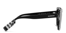Shop BURBERRY Cat-Eye Sunglasses in Black/Check White Black online.