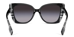 Shop BURBERRY Cat-Eye Sunglasses in Black/Check White Black online.