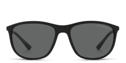 Shop Emporio Armani Logo Pillow Sunglasses in Matte Black online.