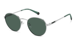 Shop Polaroid Unisex Round Sunglasses in Silver online.