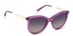 Shop Polaroid Engraved Logo Cat-Eye Sunglasses in Violet online.