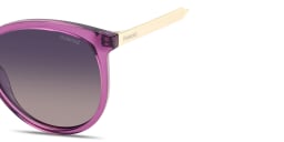 Shop Polaroid Engraved Logo Cat-Eye Sunglasses in Violet online.