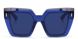Shop Calvin Klein Oversized Square Sunglasses in Blue online.
