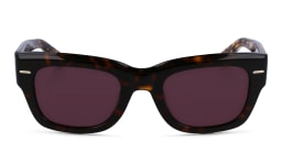 Shop Calvin Klein Rectangle Sunglasses in Havana online.