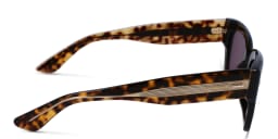 Shop Calvin Klein Rectangle Sunglasses in Havana online.