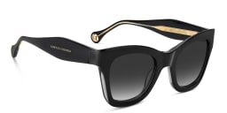 Shop Carolina Herrera Square Sunglasses in Black online.