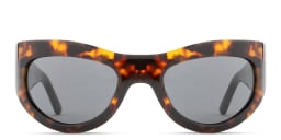 Shop Karen Wazen Swim Oval Sunglasses in Tortoise online.