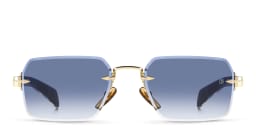 Shop DAVID BECKHAM Rimless Rectangle Sunglasses in Gold Black online.