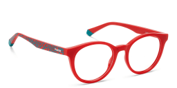 Shop Polaroid Kids Kids Round Eyeglasses in Red online.