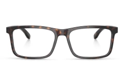 Shop Emporio Armani Logo Lettering Pillow Eyeglasses in Havana online.