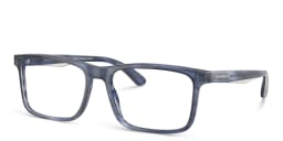 Shop Emporio Armani Logo Lettering Pillow Eyeglasses in Blue online.