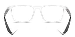 Shop Prada Linea Rossa Logo Lettering Wide Pillow Eyeglasses in Clear online.