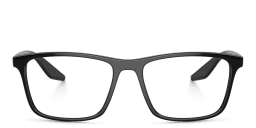 Shop Prada Linea Rossa Wide Pillow Eyeglasses in Black online.