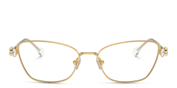 Shop Swarovski Crystal-Embellished Cat-Eye Eyeglasses in Gold online.