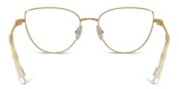 Shop Swarovski Rhinestone-Embellished Cat-Eye Eyeglasses in Gold online.