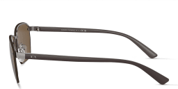 Shop Armani Exchange A|X Logo Half-Rim Irregular Sunglasses in Gunmetal online.