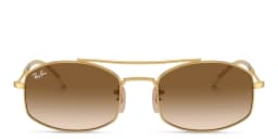 Shop Ray-Ban Unisex Oval Sunglasses in Gold online.