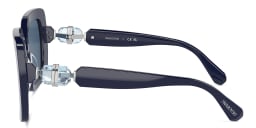 Shop Swarovski Crystal-Embellished Square Sunglasses in Blue online.