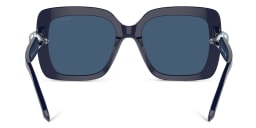 Shop Swarovski Crystal-Embellished Square Sunglasses in Blue online.