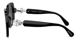 Shop Swarovski Crystal-Embellished Square Sunglasses in Black online.