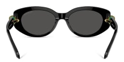 Shop Swarovski Crystal-Embellished Oval Sunglasses in Black online.