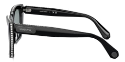 Shop Swarovski Crystal-Embedded Square Sunglasses in Black online.