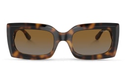 Shop Vogue Eyewear Logo-Print Rectangle Sunglasses in Havana/Grey Gradient Brown online.