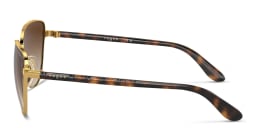 Shop Vogue Eyewear Logo Signature Cat-Eye Sunglasses in Gold online.
