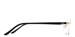 Shop TRICE Logo Rimless Rectangle Eyeglasses in Gold online.