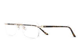 Shop TRICE Logo Rimless Rectangle Eyeglasses in Polished Gold online.