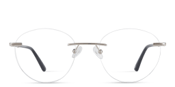 Shop TRICE Logo Rimless Round Eyeglasses in Silver online.