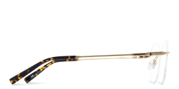 Shop TRICE Logo Rimless Round Eyeglasses in Gold online.
